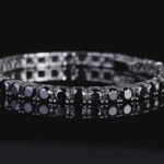 Geometric Stone Tennis Bracelet - Charcoal Black
