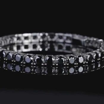 Geometric Stone Tennis Bracelet - Charcoal Black